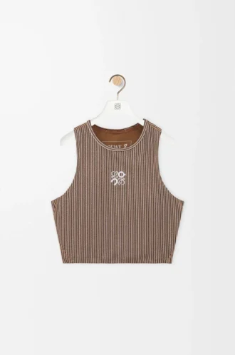 Teknik jarse tank top Kahverengi/Pembe