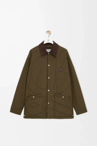 Teknik kabuklu dolgulu overshirt Haki Yeşili