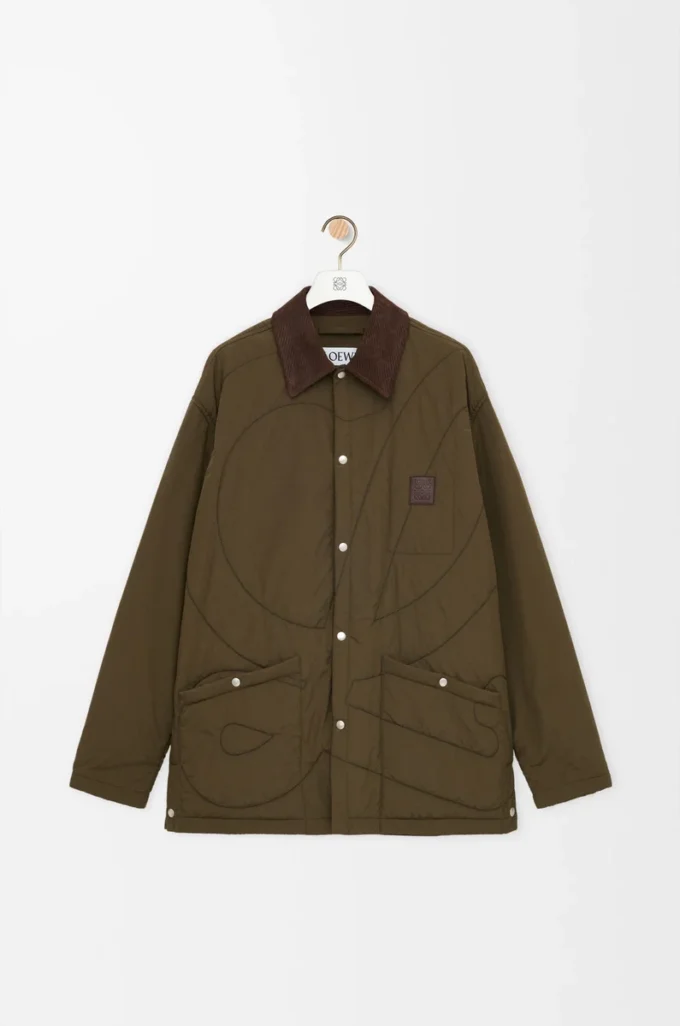 Teknik kabuklu dolgulu overshirt Haki Yeşili