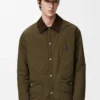 Teknik kabuklu dolgulu overshirt Haki Yeşili