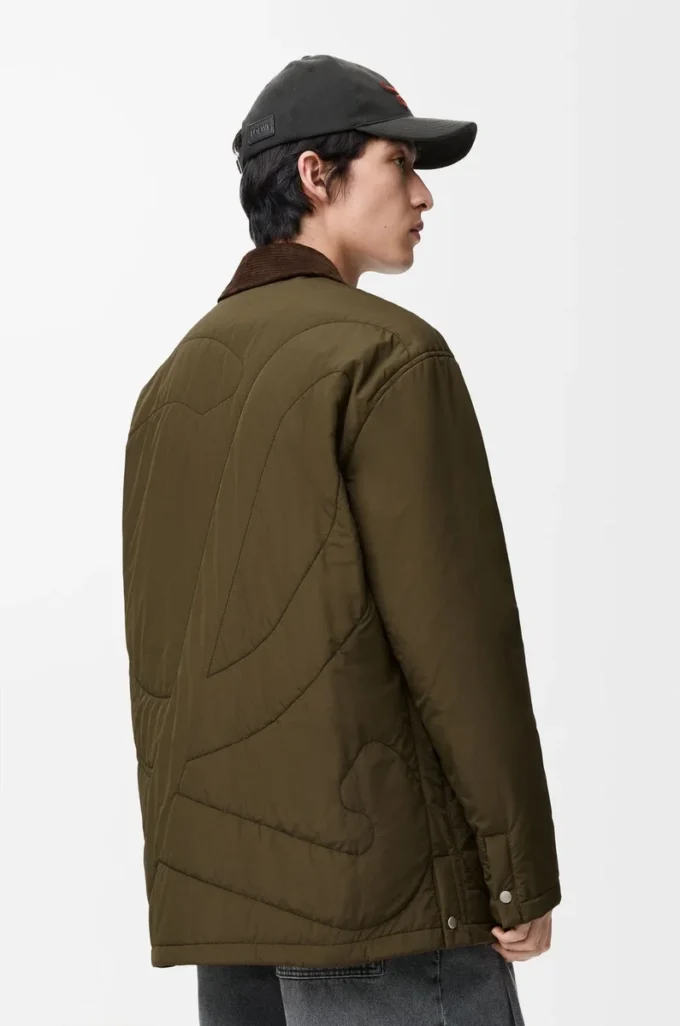 Teknik kabuklu dolgulu overshirt Haki Yeşili