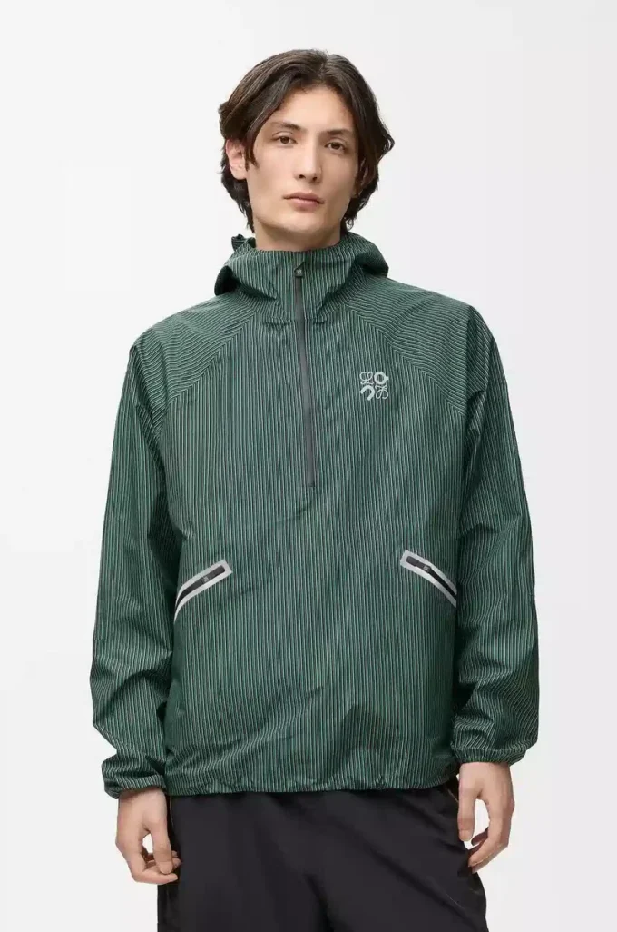 Teknik kabuklu fırtına anorak Yeşil/Siyah