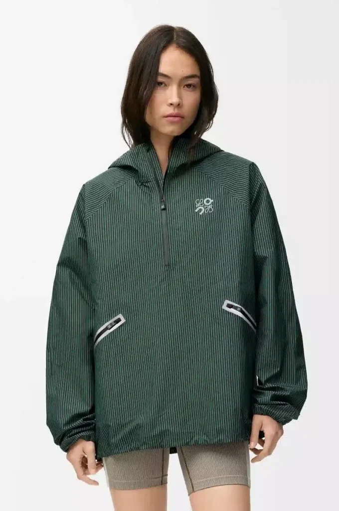 Teknik kabuklu fırtına anorak Yeşil/Siyah