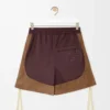 Teknik kumaştan şort Kahverengi