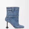 Toy Panta ayak bileği botu, yıkanmış denim Yıkanmış Denim