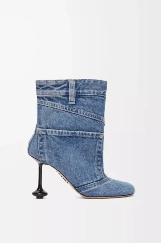 Toy Panta ayak bileği botu, yıkanmış denim Yıkanmış Denim