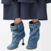 Toy Panta ayak bileği botu, yıkanmış denim Yıkanmış Denim