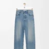 Vintage mavi denim kot pantolon