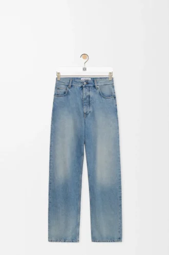 Vintage mavi denim kot pantolon