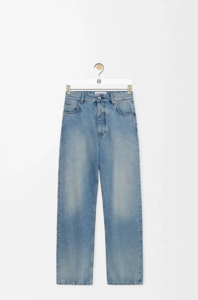 Vintage mavi denim kot pantolon