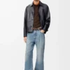 Vintage mavi denim kot pantolon