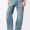 Vintage mavi denim kot pantolon