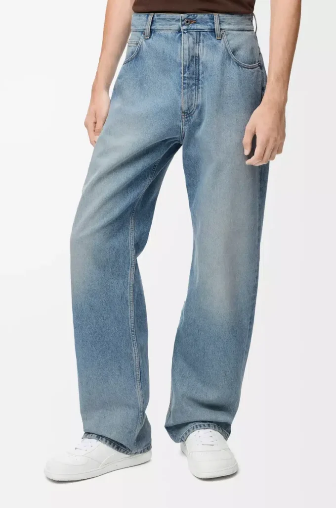 Vintage mavi denim kot pantolon