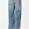 Vintage mavi denim kot pantolon