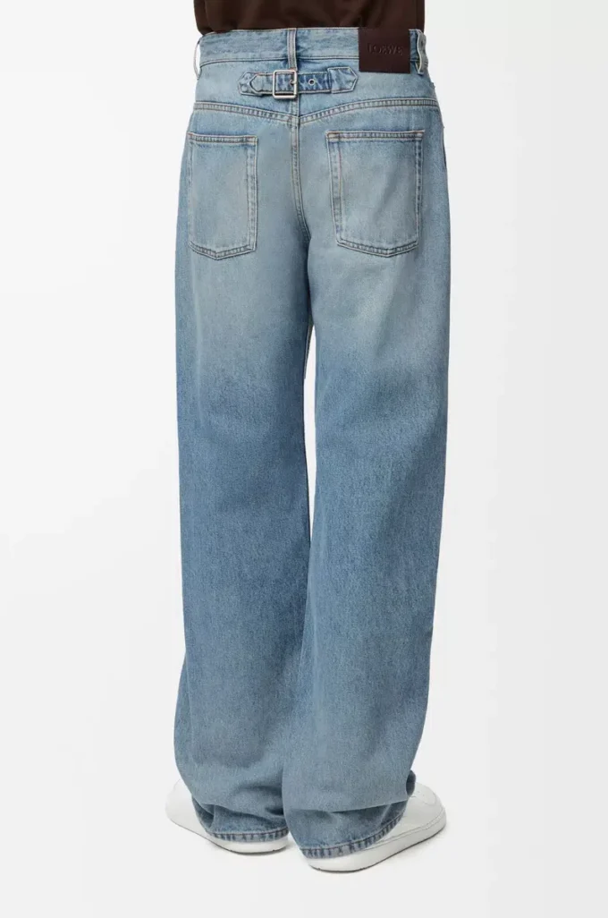 Vintage mavi denim kot pantolon
