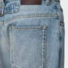 Vintage mavi denim kot pantolon