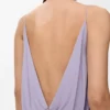 Viskon drape elbise Leylak rengi