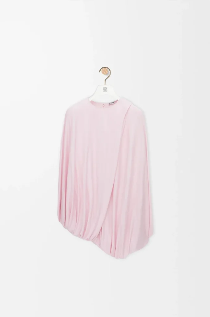 Viskon drape üst Pembe