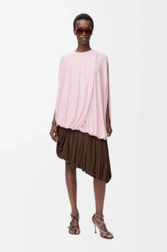 Viskon drape üst Pembe