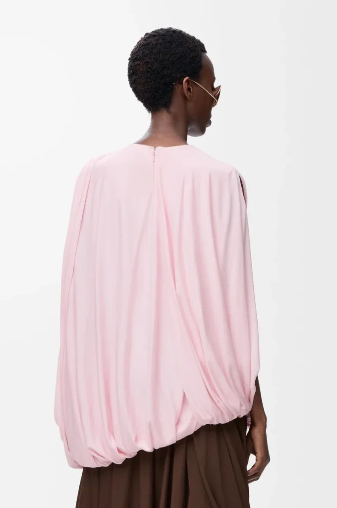 Viskon drape üst Pembe