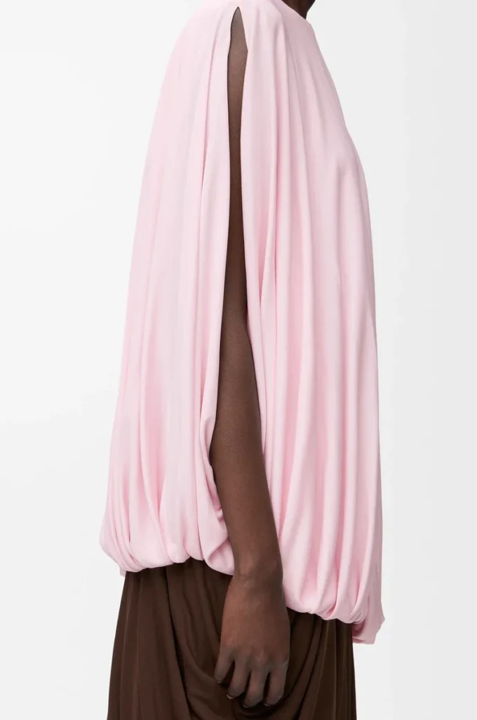 Viskon drape üst Pembe