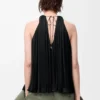 Viskon halter üst Siyah