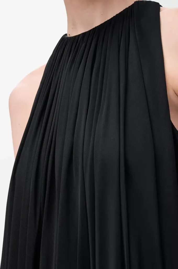 Viskon halter üst Siyah