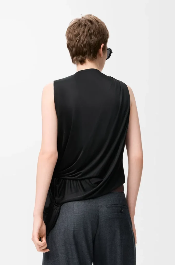 Viskon siyah drape üst