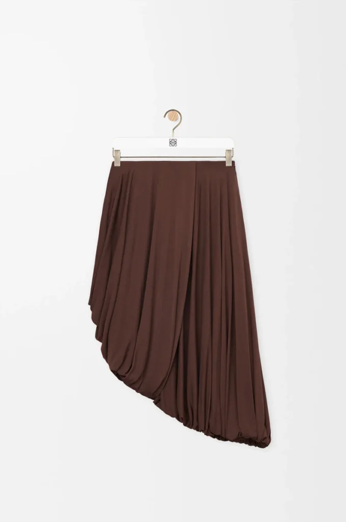 Viskondan drape etek Kahve