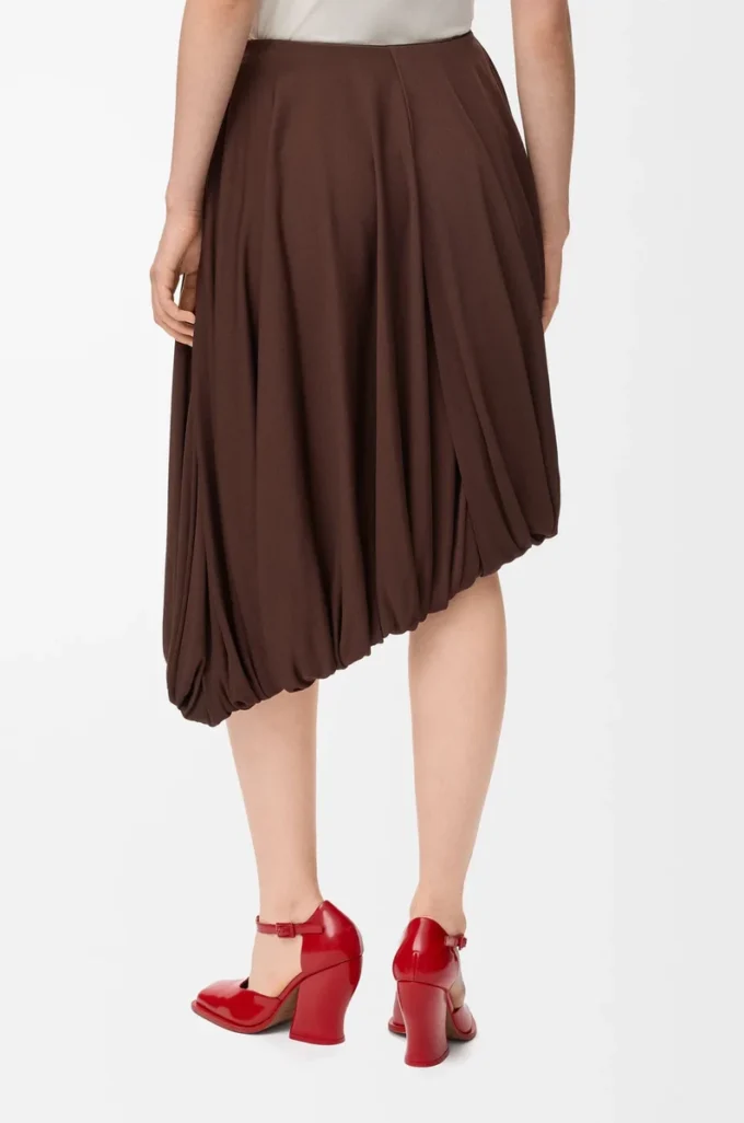 Viskondan drape etek Kahve