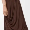 Viskondan drape etek Kahve