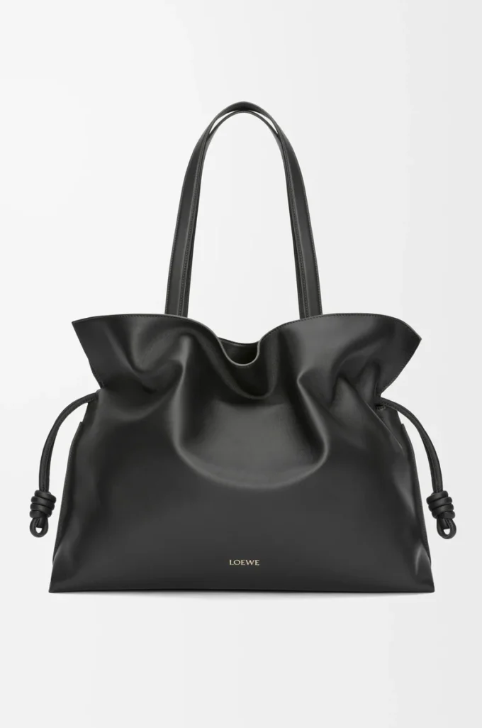 XL Flamenco nappa dana derisinden yapılmış clutch Siyah