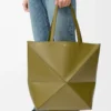 XL Puzzle Fold çanta, parlak dana derisi, Zeytin rengi