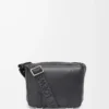 XS Military messenger çanta, yumuşak ve pürüzsüz dana derisi ve jakarlı siyah