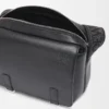 XS Military messenger çanta, yumuşak ve pürüzsüz dana derisi ve jakarlı siyah