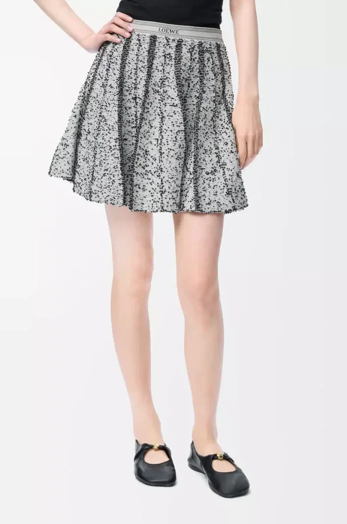 Yün etek Beyaz/Siyah