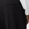 Yün geniş paça pantolon Siyah