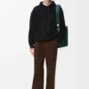Yün kapüşonlu sweatshirt Siyah