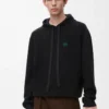 Yün kapüşonlu sweatshirt Siyah