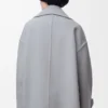Yün Pebble peacoat Gri