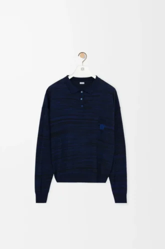 Yün polo kazak Lacivert/Siyah