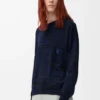 Yün polo kazak Lacivert/Siyah