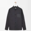 Yün ve kaşmirden üretilmiş overshirt Kömür Melanj