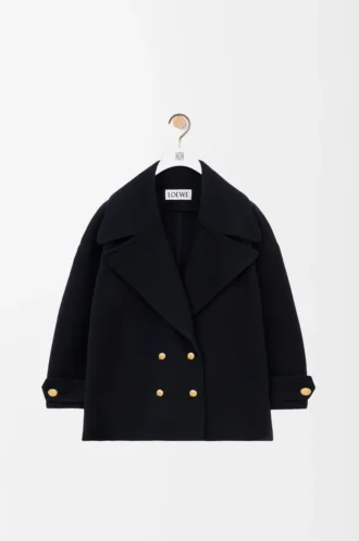 Yünlü çakıl rengi peacoat Midnight Blue