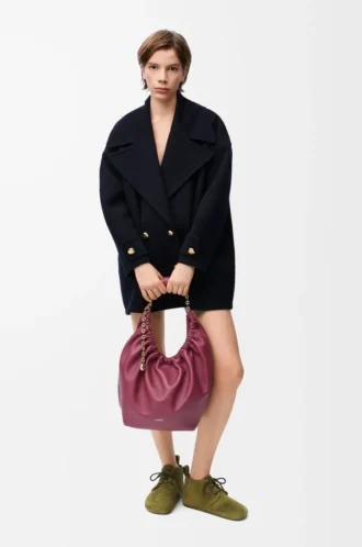 Yünlü çakıl rengi peacoat Midnight Blue