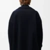 Yünlü çakıl rengi peacoat Midnight Blue