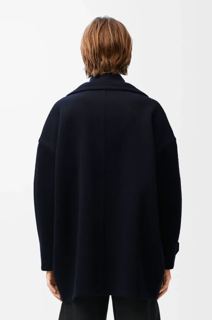 Yünlü çakıl rengi peacoat Midnight Blue
