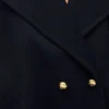 Yünlü çakıl rengi peacoat Midnight Blue