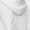 Yünlü Anagram fermuarlı kapüşonlu sweatshirt Beyaz
