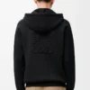 Yünlü Anagram fermuarlı kapüşonlu sweatshirt Siyah
